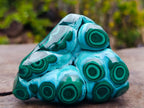Polished "Eye" Ring Patterned Malacolla Free Form x 1 From Kulukuluku, Congo