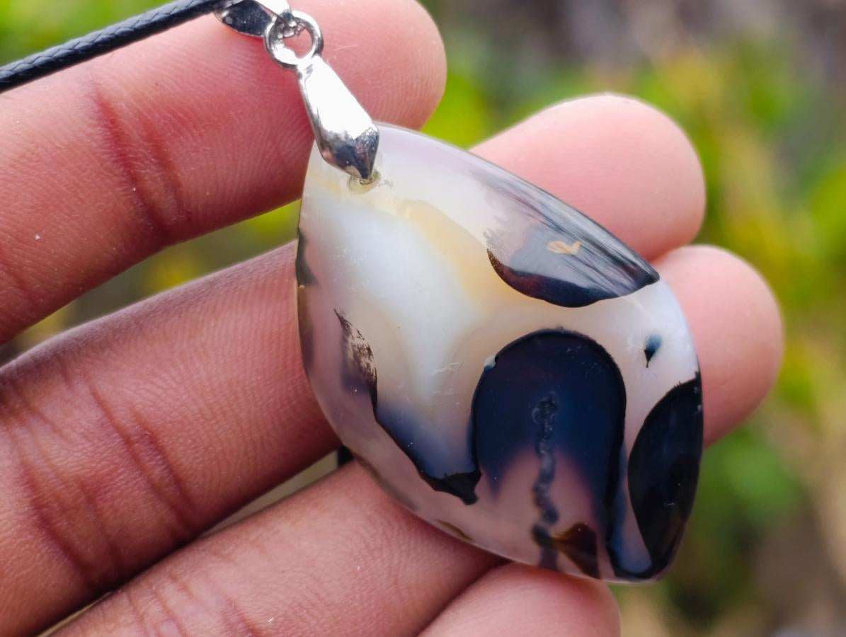 Hand Made Dendritic Agate Necklaces in White Protective Case - Sold Per Piece - From Marolambo, Madagascar
