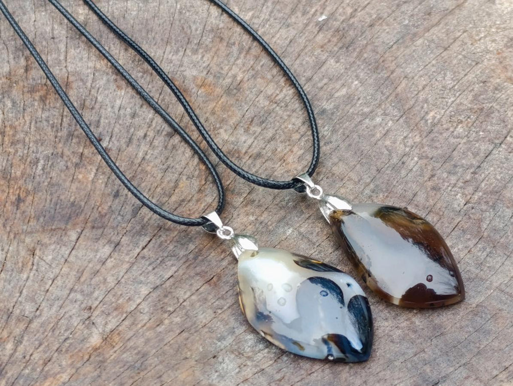 Hand Made Dendritic Agate Necklaces in White Protective Case - Sold Per Piece - From Marolambo, Madagascar