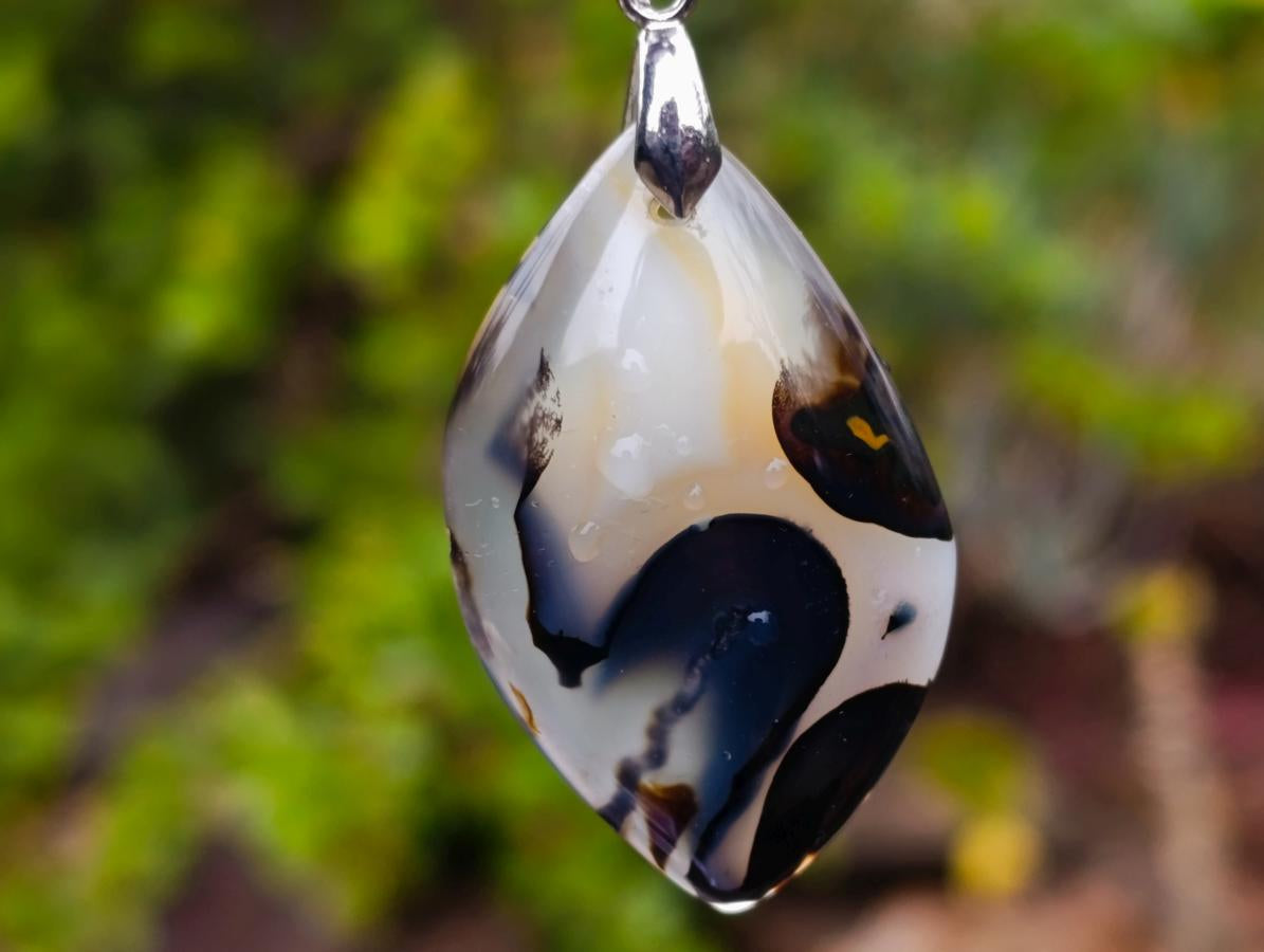 Hand Made Dendritic Agate Necklaces in White Protective Case - Sold Per Piece - From Marolambo, Madagascar