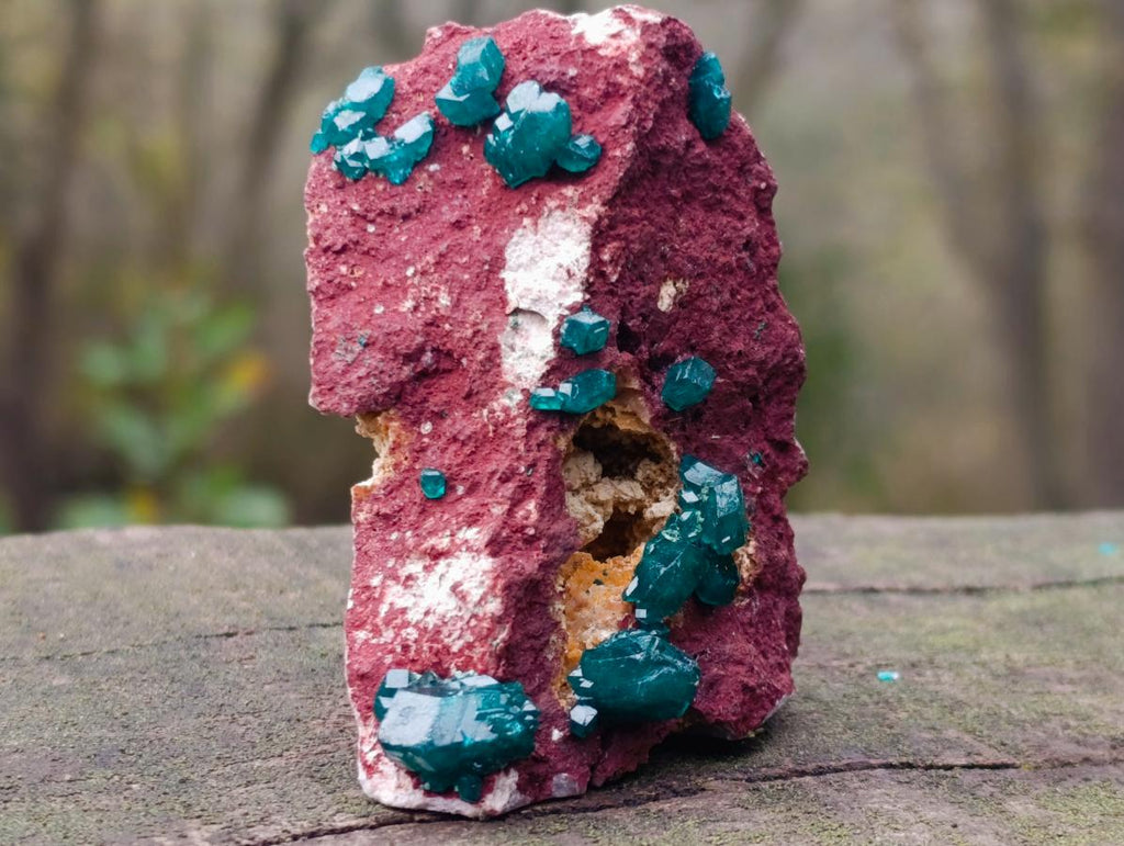 Natural Dioptase Specimen on a Dolomite Matrix x 1 From Mashamba East, Congo