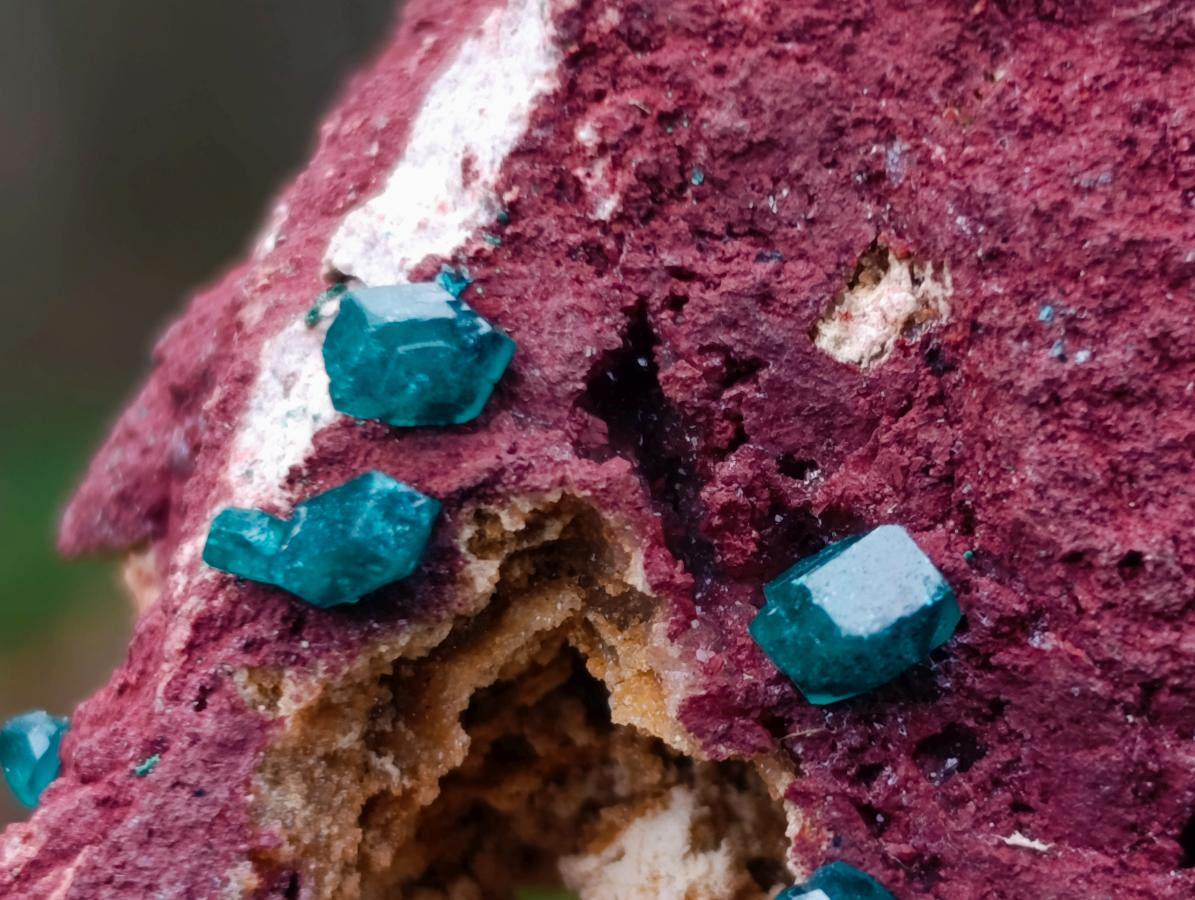 Natural Dioptase Specimen on a Dolomite Matrix x 1 From Mashamba East, Congo