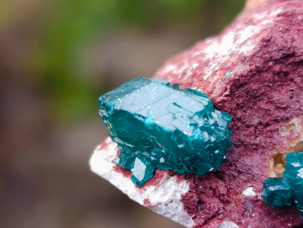 Natural Dioptase Specimen on a Dolomite Matrix x 1 From Mashamba East, Congo