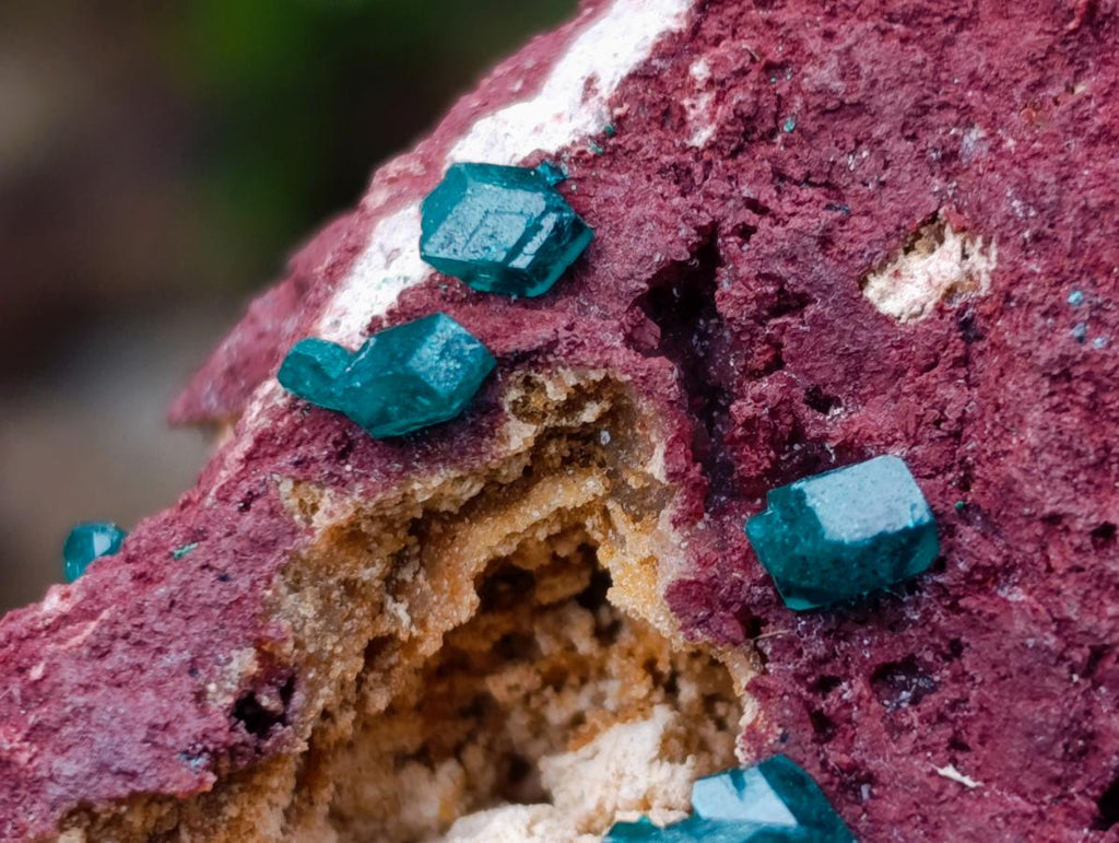 Natural Dioptase Specimen on a Dolomite Matrix x 1 From Mashamba East, Congo