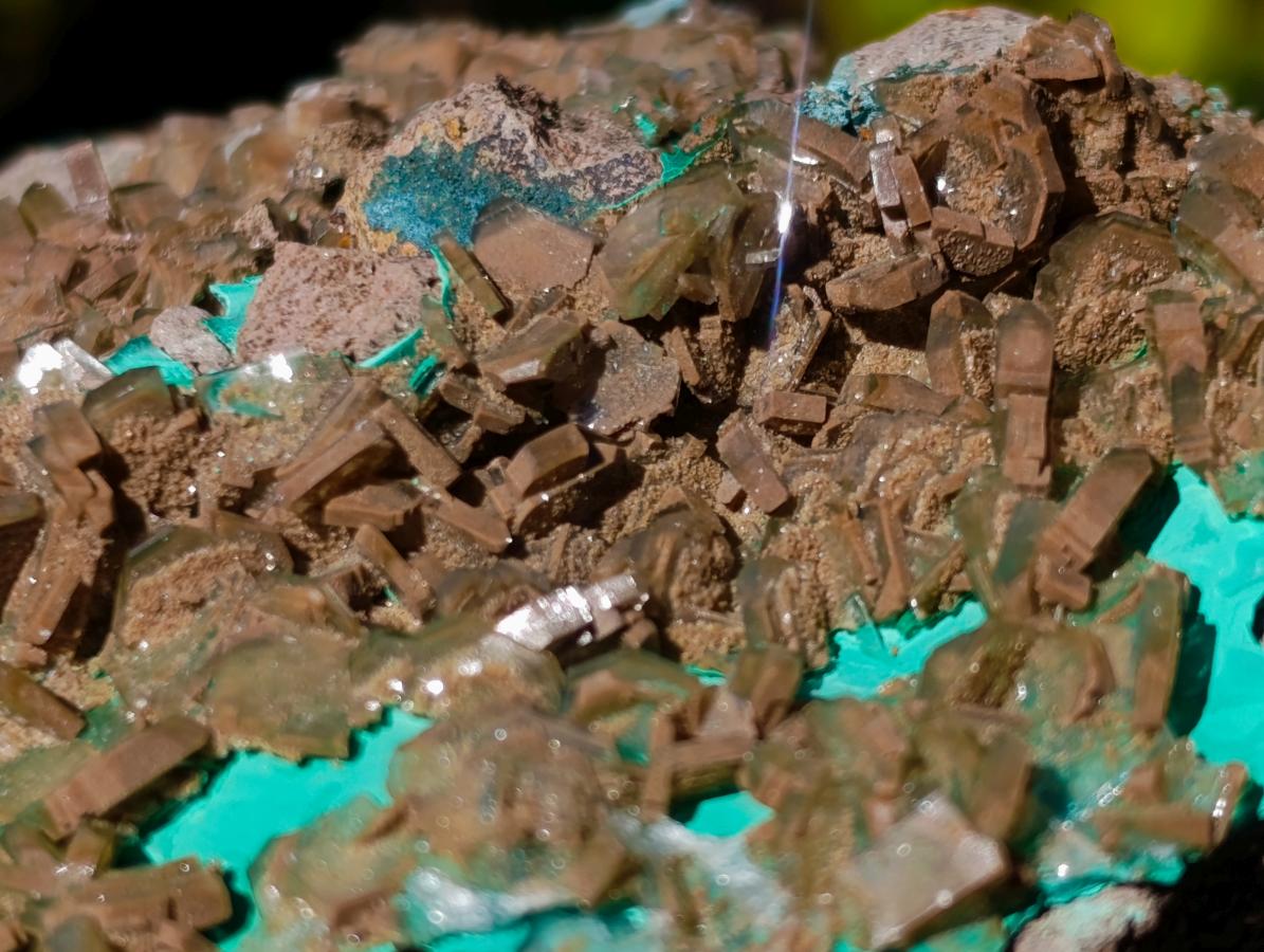Natural Large Barite with Malachite Specimen on a Dolomite Matrix x 1 From Shangulowe Mine, Congo