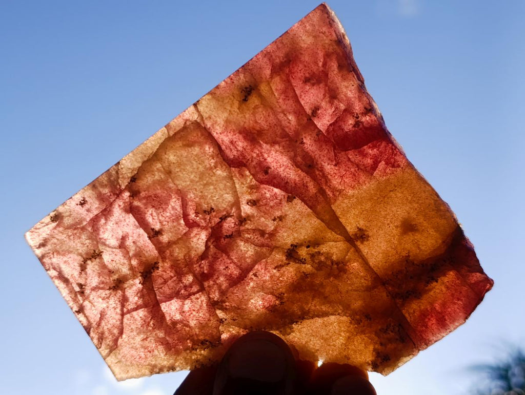 Polished Ultra Rare Pink Transvaal Jade Slice x 1 From Rustenburg, South Africa
