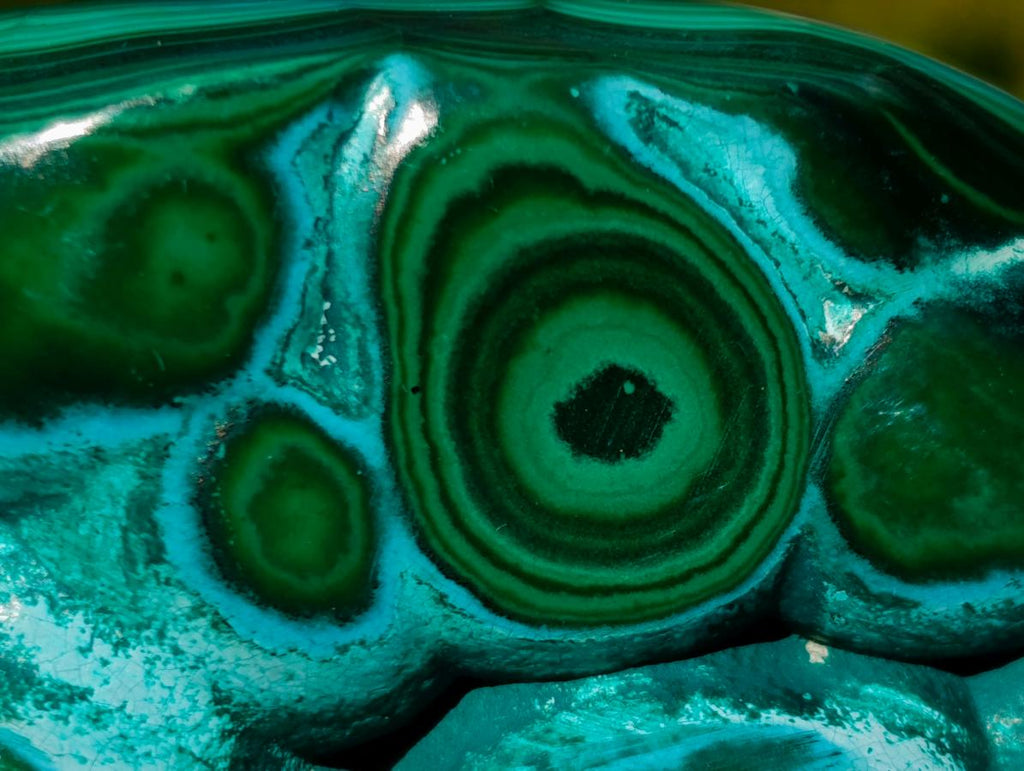 Polished "Eye" Ring Patterned Malacolla Free Form x 1 From Kulukuluku, Congo