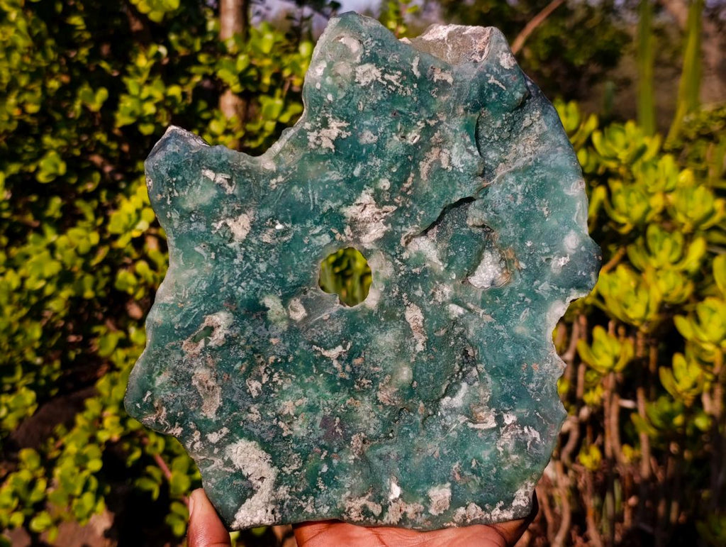 Polished One Side Large Mtorolite Emerald Chrysoprase Slice x 1 From Mutorashanga, Zimbabwe