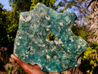 Polished One Side Large Mtorolite Emerald Chrysoprase Slice x 1 From Mutorashanga, Zimbabwe