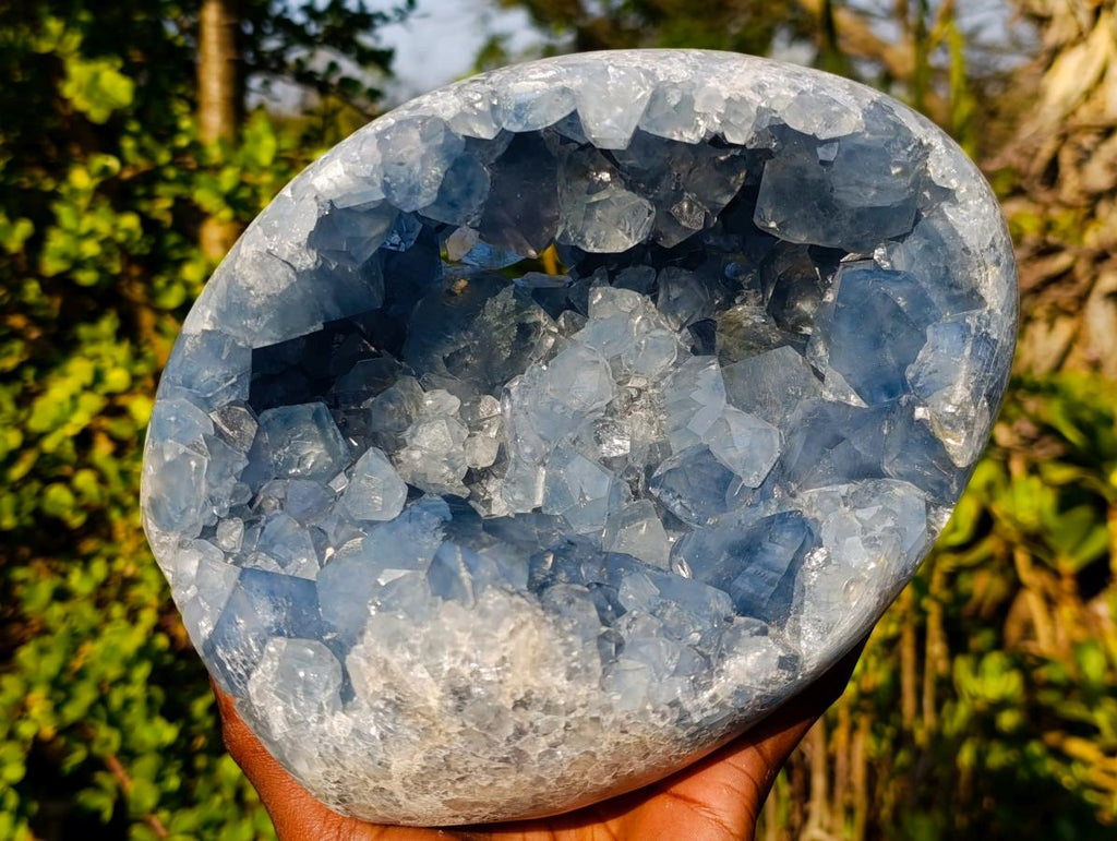 Polished and Natural Exceptional Blue Celestite Display Geode x 1 From Sakoany Madagascar