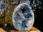 Polished and Natural Exceptional Blue Celestite Display Geode x 1 From Sakoany Madagascar