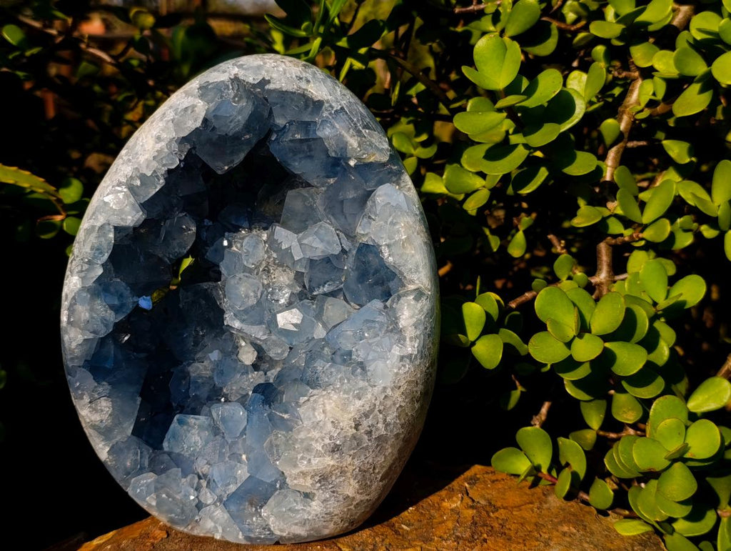 Polished and Natural Exceptional Blue Celestite Display Geode x 1 From Sakoany Madagascar
