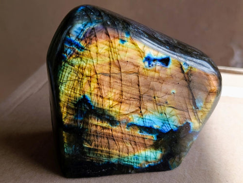 Polished Sunset Labradorite Standing Display Piece x 1 From Tulear, Madagascar