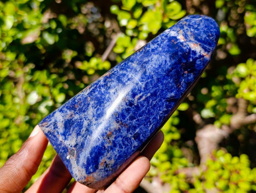 Polished Navy Blue Sodalite Standing Display Piece x 1 From Kunene, Namibia
