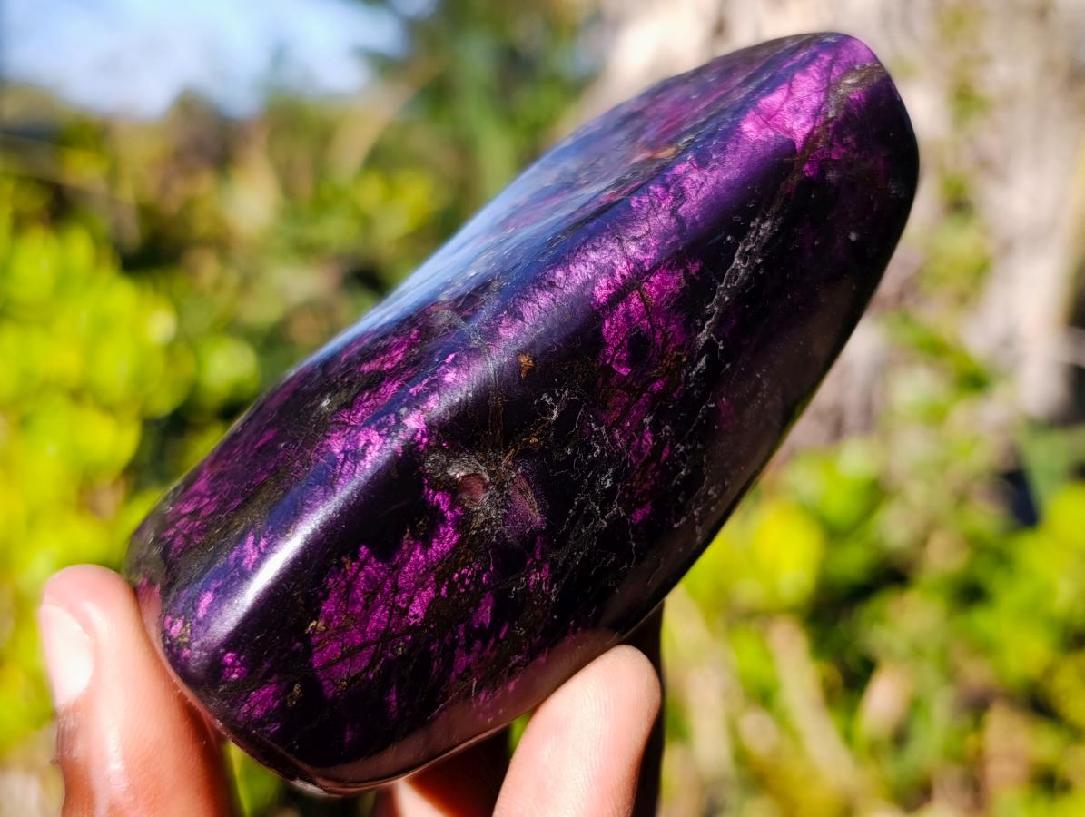Polished Rare Metallic Purpurite Display Piece x 1 From Erongo, Namibia