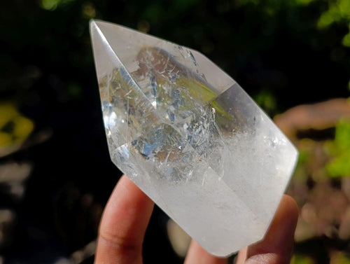 Polished Bright Rainbow Veiled Clear Quartz Crystal x 1 From Madagascar