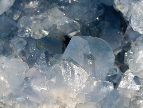 Polished and Natural Blue Celestite Geode Standing Display Piece x 1 From Sakoany Madagascar