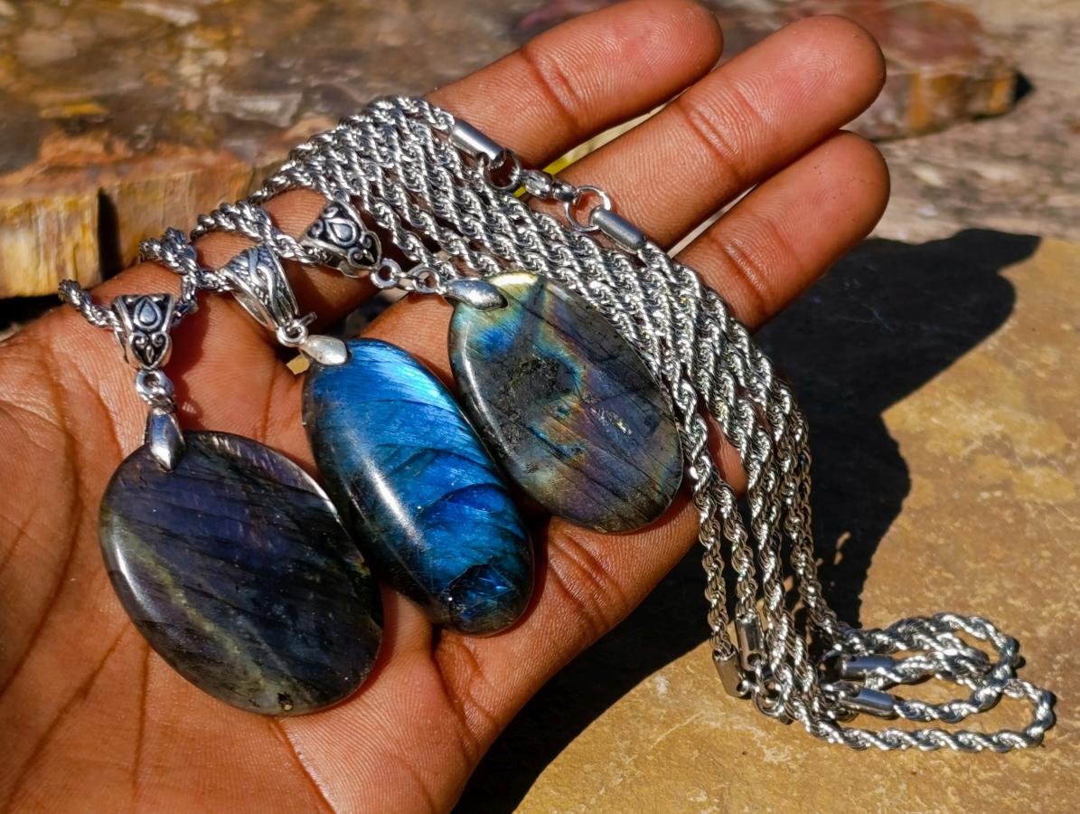 Hand Made Labradorite Necklaces - Sold Per Piece - From Madagascar