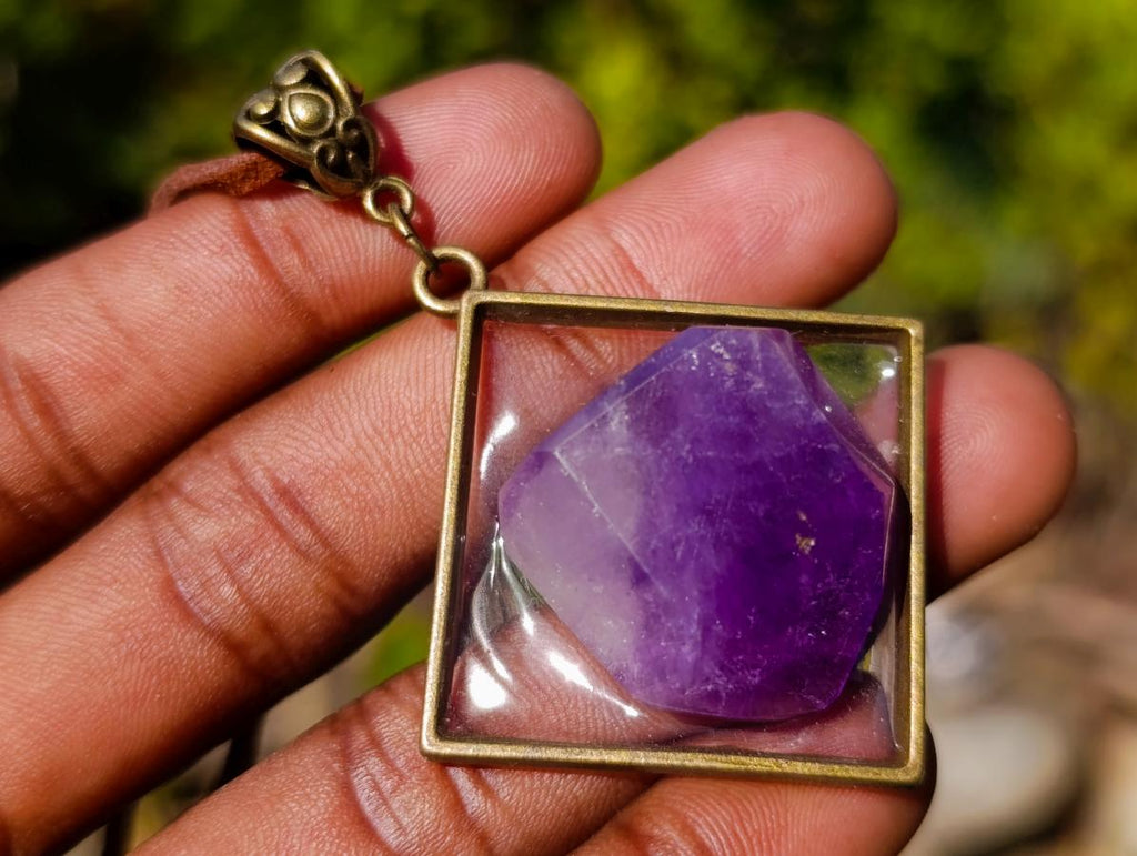 Hand Made Window Amethyst Crystal Necklaces - Sold Per Item - From Akansobe, Madagascar