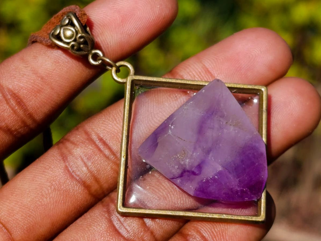 Hand Made Window Amethyst Crystal Necklaces - Sold Per Item - From Akansobe, Madagascar