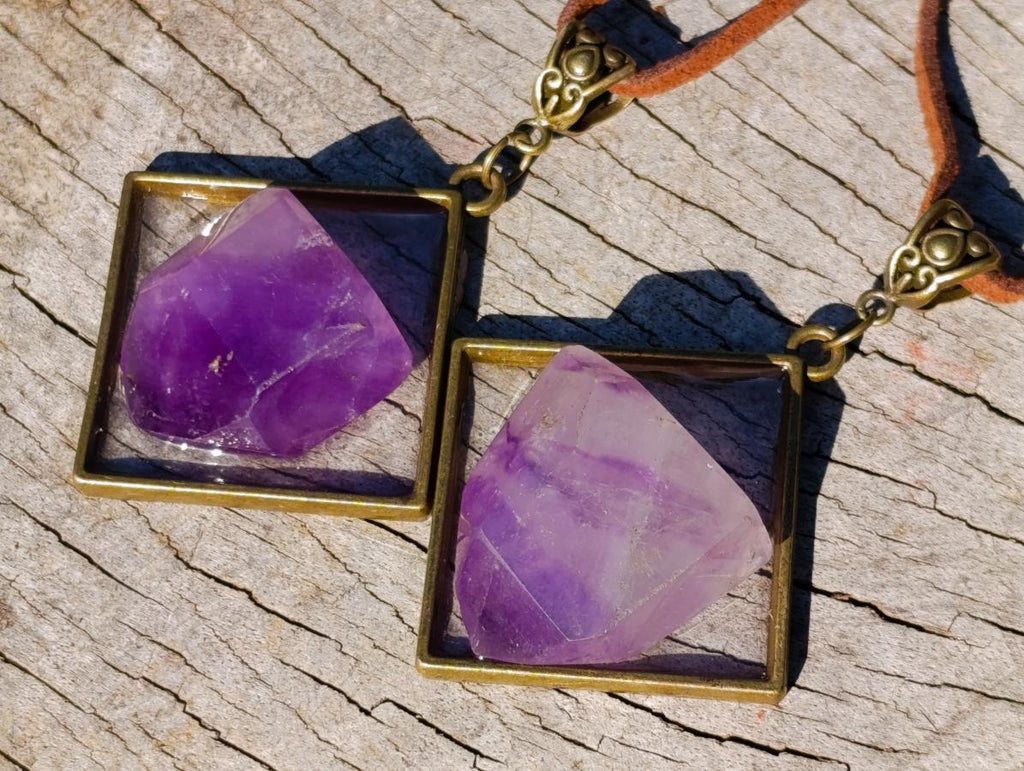 Hand Made Window Amethyst Crystal Necklaces - Sold Per Item - From Akansobe, Madagascar