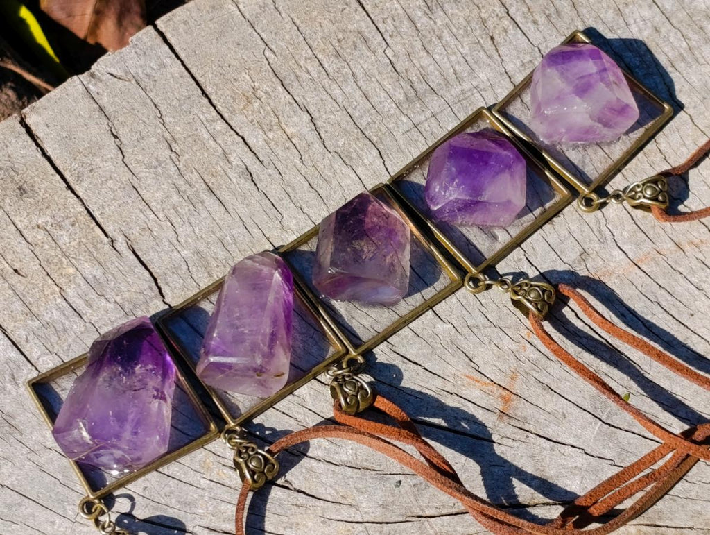 Hand Made Window Amethyst Crystal Necklaces - Sold Per Item - From Akansobe, Madagascar
