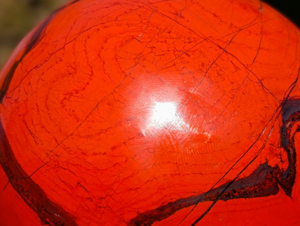 Polished Silver and Red Hematite Banded Jasper Ball x 1 From Zimbabwe