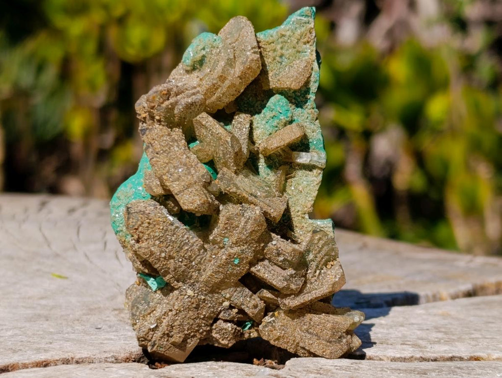 Natural Classic Criss Cross Barite and Malachite Specimen x 1 From Shinkolobwe Mine, Congo