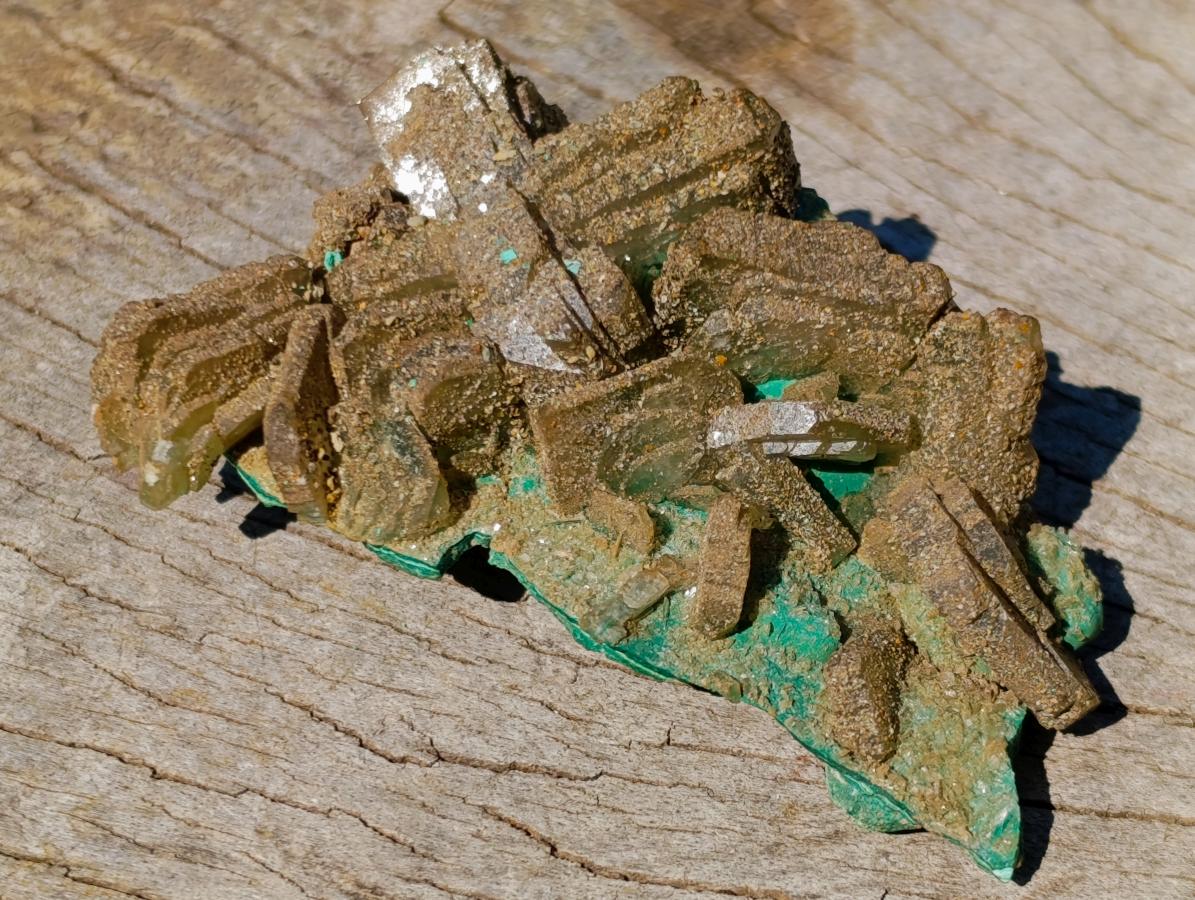 Natural Classic Criss Cross Barite and Malachite Specimen x 1 From Shinkolobwe Mine, Congo