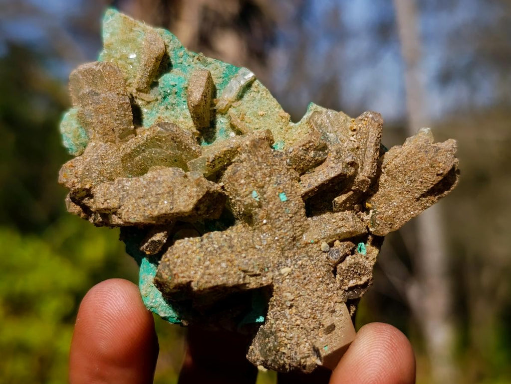 Natural Classic Criss Cross Barite and Malachite Specimen x 1 From Shinkolobwe Mine, Congo