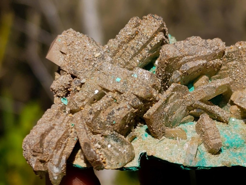 Natural Classic Criss Cross Barite and Malachite Specimen x 1 From Shinkolobwe Mine, Congo