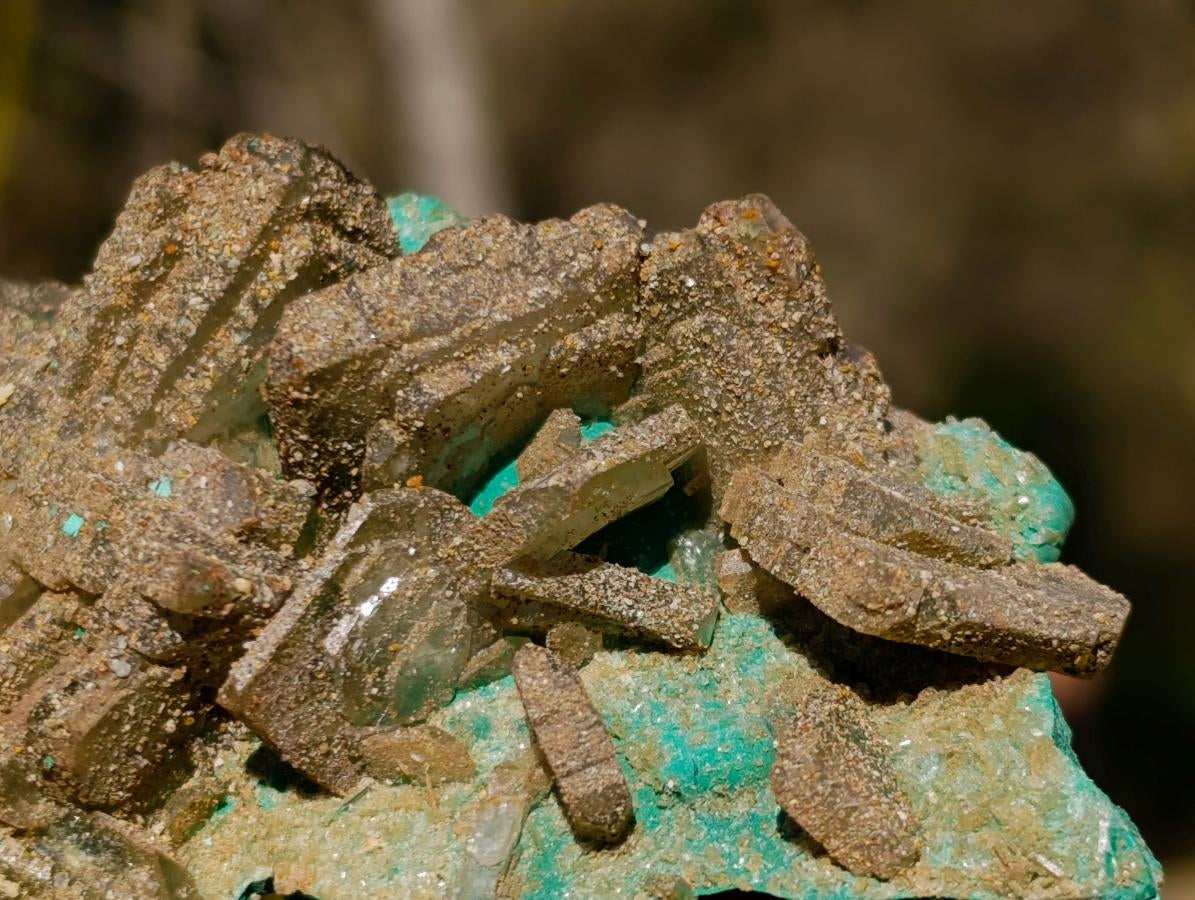 Natural Classic Criss Cross Barite and Malachite Specimen x 1 From Shinkolobwe Mine, Congo