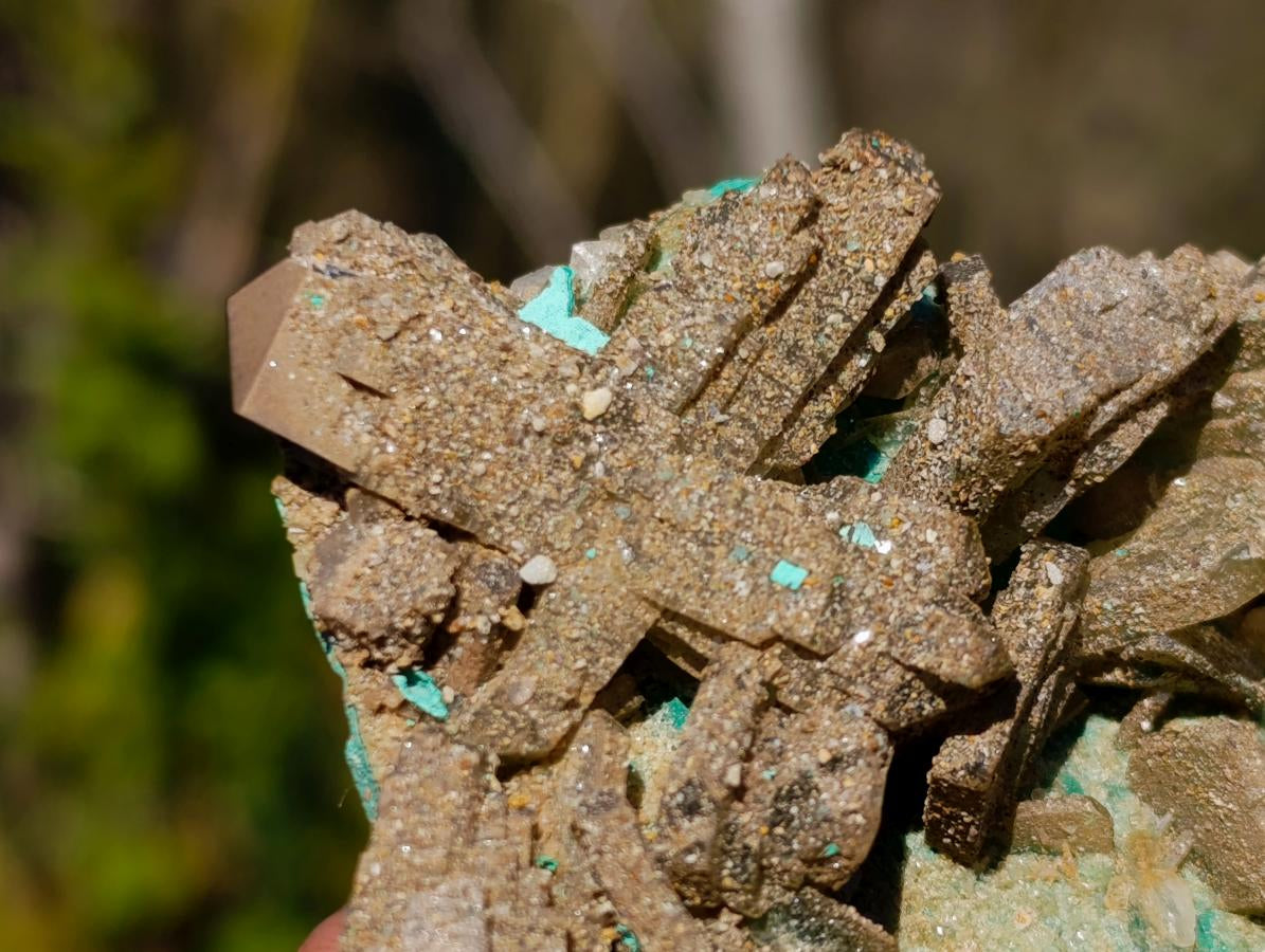 Natural Classic Criss Cross Barite and Malachite Specimen x 1 From Shinkolobwe Mine, Congo