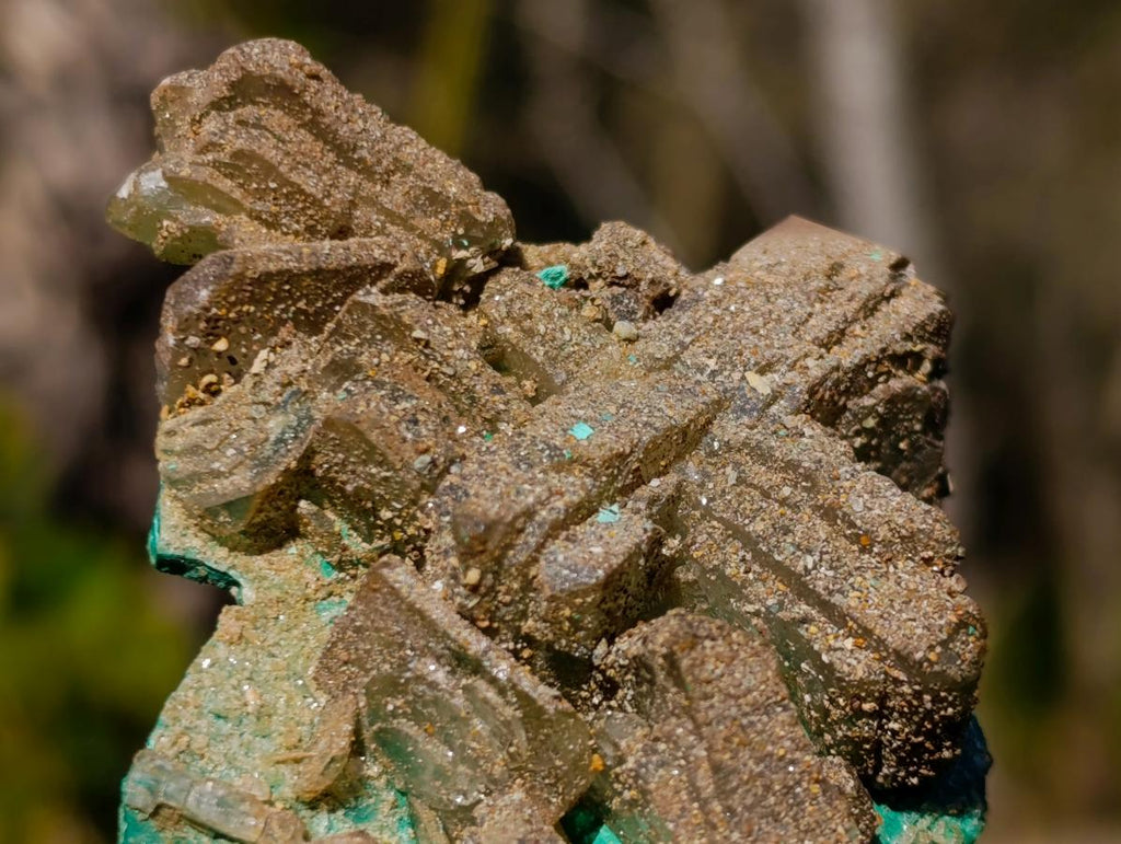 Natural Classic Criss Cross Barite and Malachite Specimen x 1 From Shinkolobwe Mine, Congo