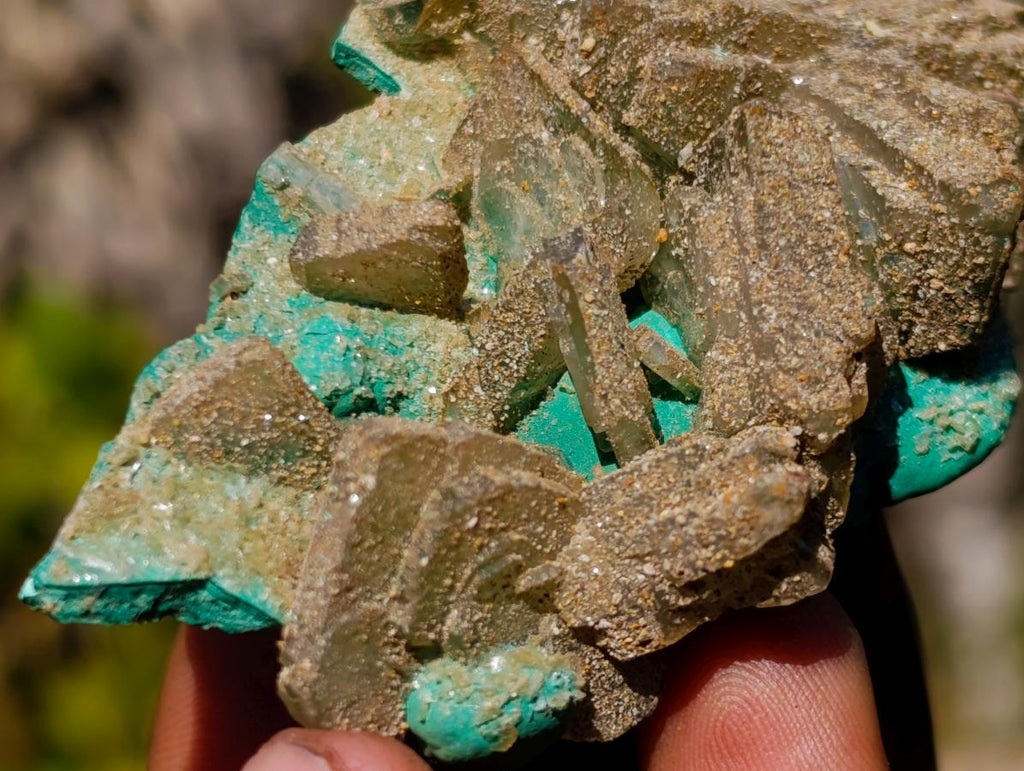Natural Classic Criss Cross Barite and Malachite Specimen x 1 From Shinkolobwe Mine, Congo