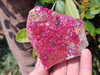 Natural Bright Pink Salrose Cobaltoan Dolomite Specimen with Crystalline Malachite x 1 From Kakanda, Congo