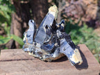 Natural Morion Smokey Quartz Cluster with Hyalite Opal and Black Tourmaline x 1 From Erongo, Namibia
