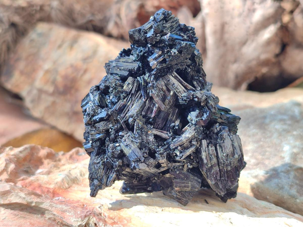 Natural Multi Terminated Schorl Black Tourmaline Striated Floater Formation x 1 From Erongo, Namibia