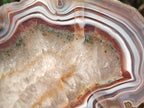 Polished One Side Pair of Red Shashe River Agate Slices with Matching Concentric Ring Patterns x 1 From Shashe River, Zimbabwe