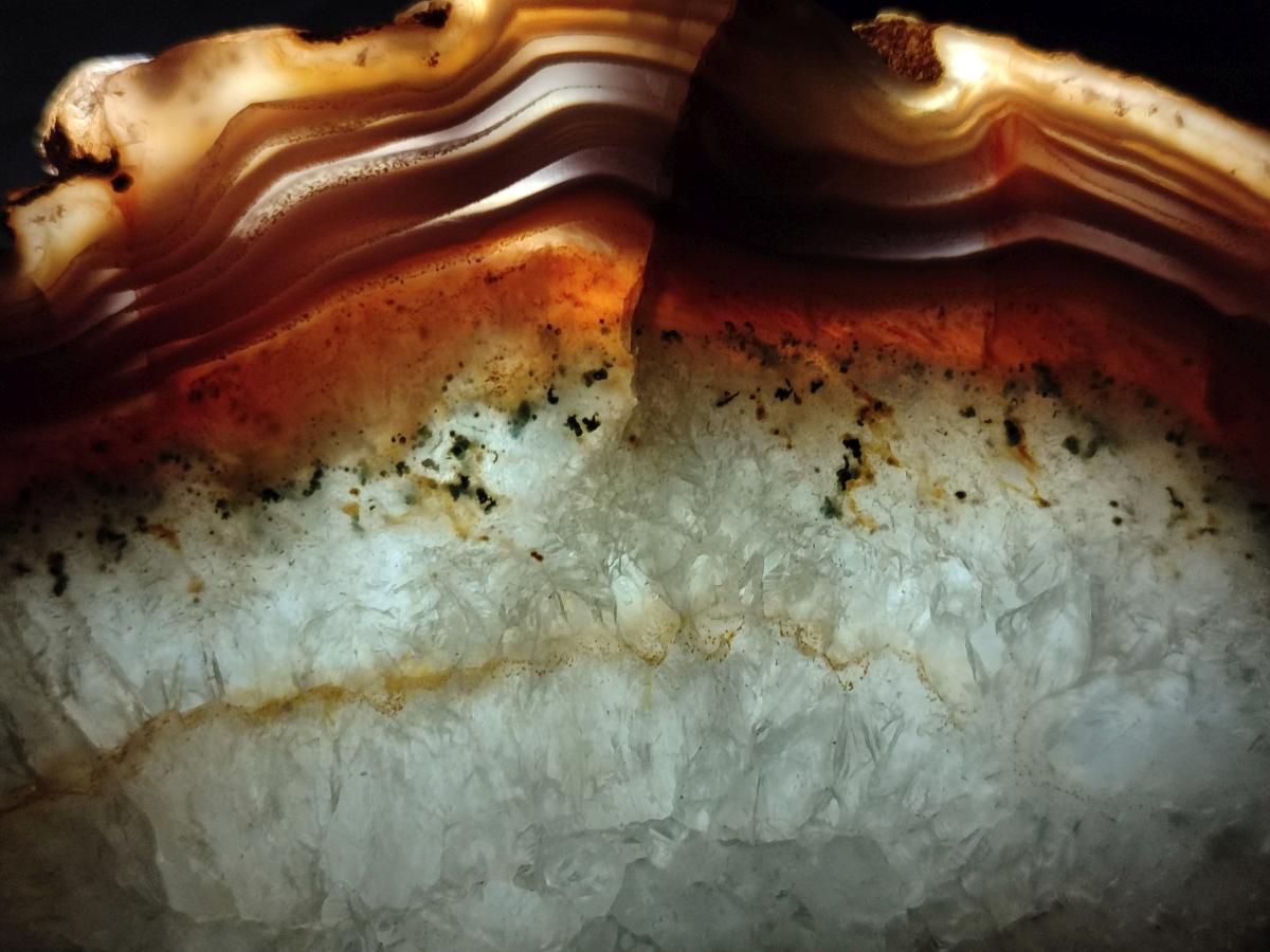 Polished One Side Pair of Red Shashe River Agate Slices with Matching Concentric Ring Patterns x 1 From Shashe River, Zimbabwe