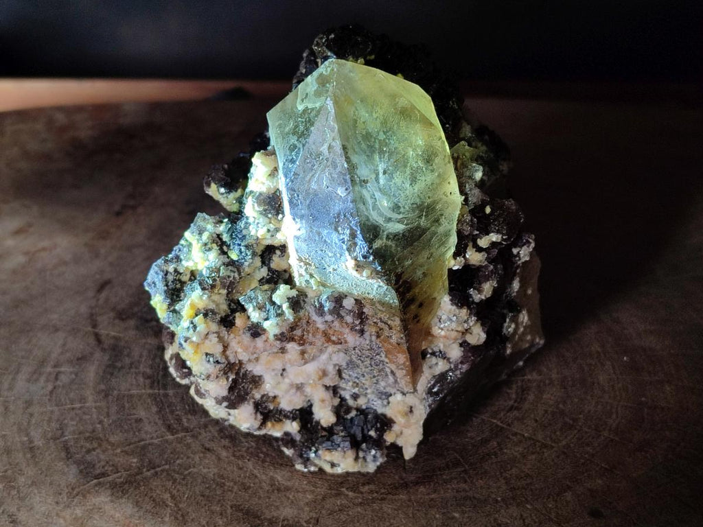 Natural Fluorescent Erongo Smokey Quartz Cluster with Fluorite, Hyalite and Muscovite Mica x 1 From Erongo, Namibia