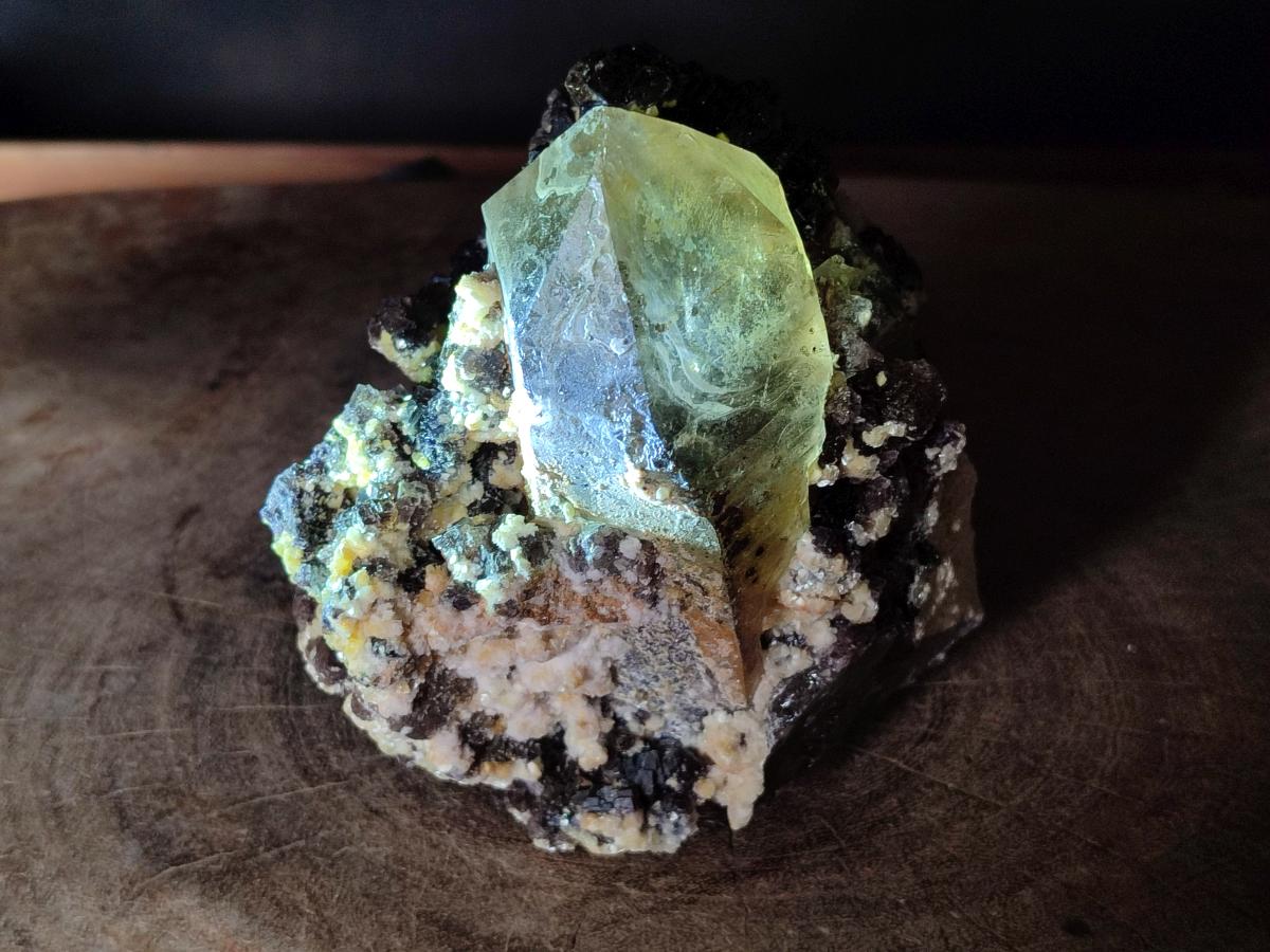 Natural Fluorescent Erongo Smokey Quartz Cluster with Fluorite, Hyalite and Muscovite Mica x 1 From Erongo, Namibia