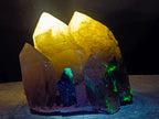Natural Triple Terminated Smokey Quartz Cluster with Foitite Black Tourmaline and Hyalite Opal x 1 From Erongo, Namibia