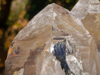 Natural Triple Terminated Smokey Quartz Cluster with Foitite Black Tourmaline and Hyalite Opal x 1 From Erongo, Namibia