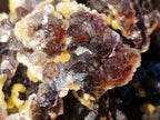 Natural Cubic Brown Fluorite Specimen with Yellow Muscovite Mica x 1 From Erongo Mountain, Namibia