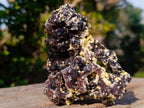 Natural Cubic Brown Fluorite Specimen with Yellow Muscovite Mica x 1 From Erongo Mountain, Namibia