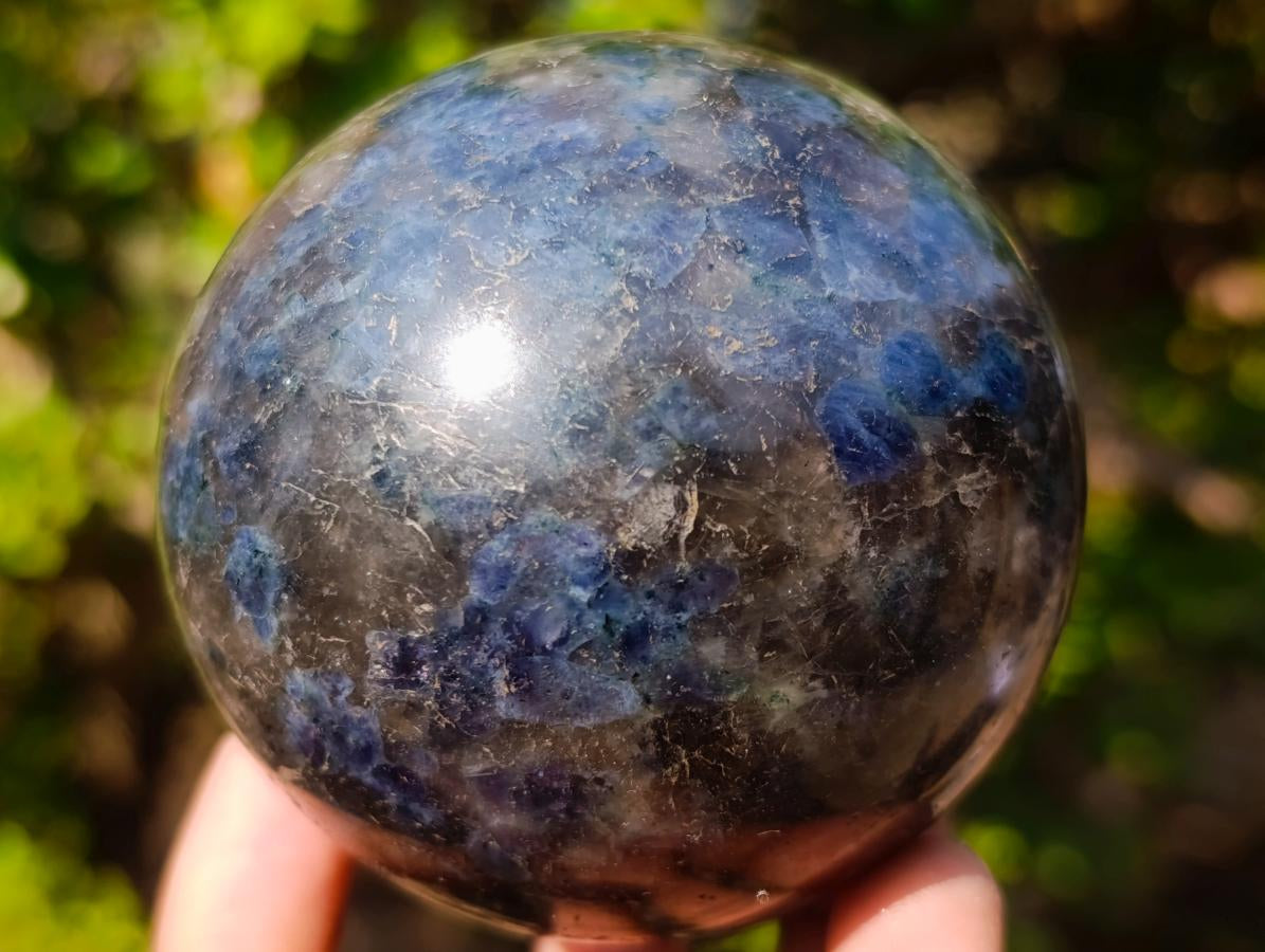 Polished "Water Sapphire" Iolite Sphere x 1 From Madagascar
