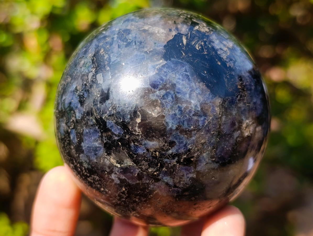 Polished "Water Sapphire" Iolite Sphere x 1 From Madagascar