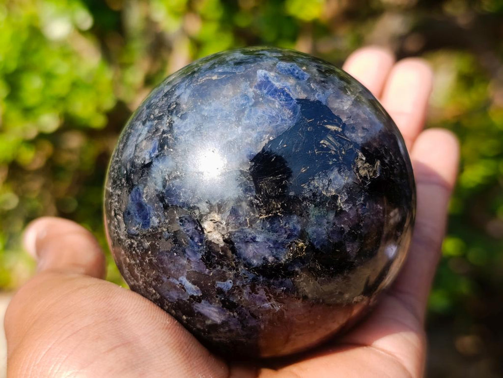 Polished "Water Sapphire" Iolite Sphere x 1 From Madagascar