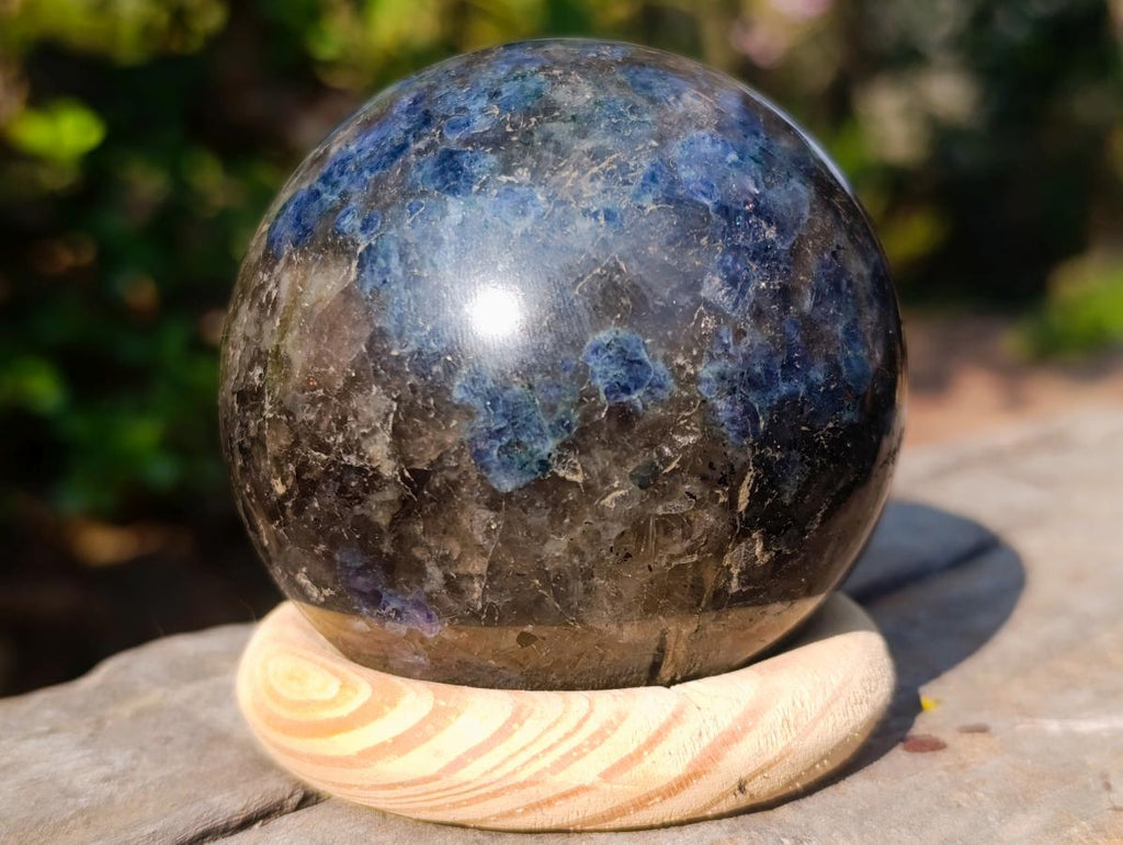 Polished "Water Sapphire" Iolite Sphere x 1 From Madagascar
